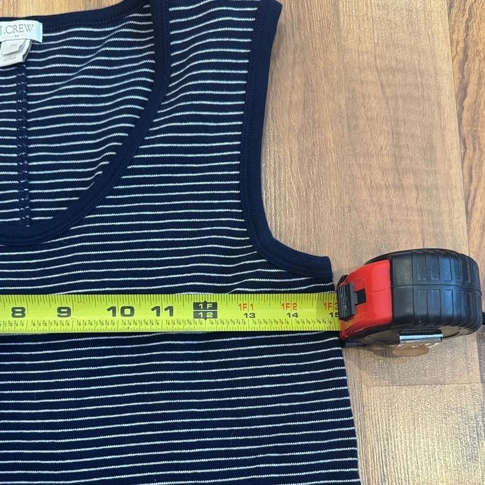 J. Crew dark blue and White Striped cotton dress